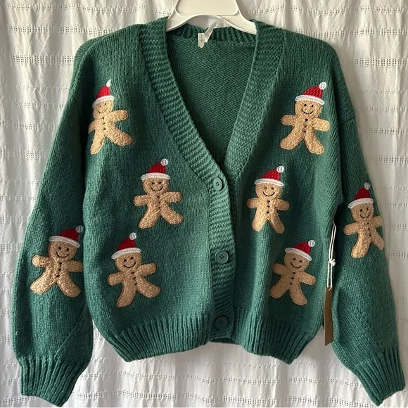 Gingerbread Sweater Christmas Holiday Winter Knit Green Cozy ๐โ๏ธ๐
- Picture 1 of 9